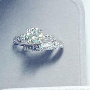 2 (approximately) Carat Moissanite Wedding Set size 7